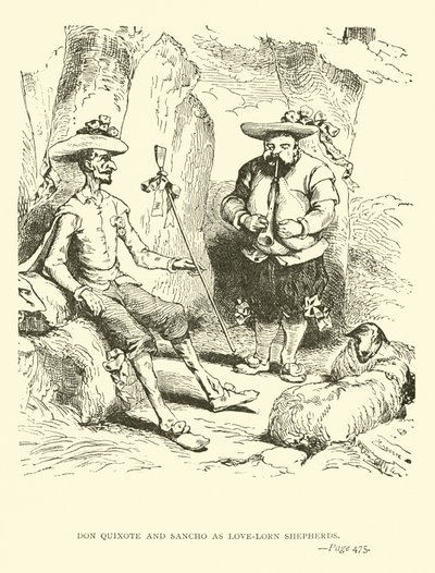 Don Quichot en Sancho als verliefde herders door John Gilbert
